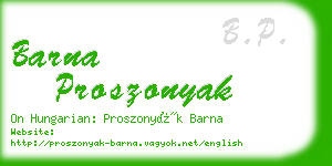 barna proszonyak business card